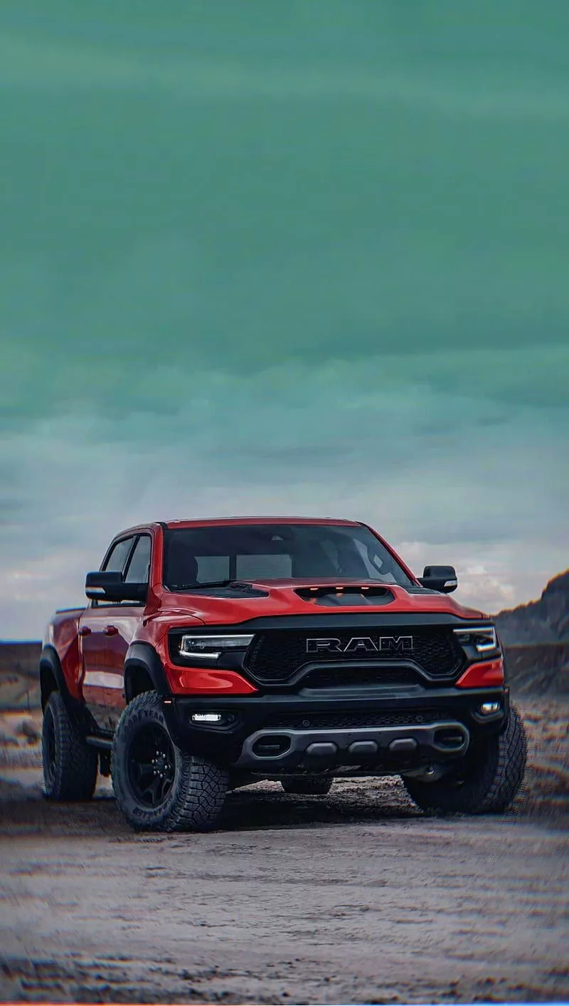 4K free download, RAM 1500 TRX rear view, exterior, red pickup truck, tuning RAM 1500, new red RAM 1500, HD wallpaper