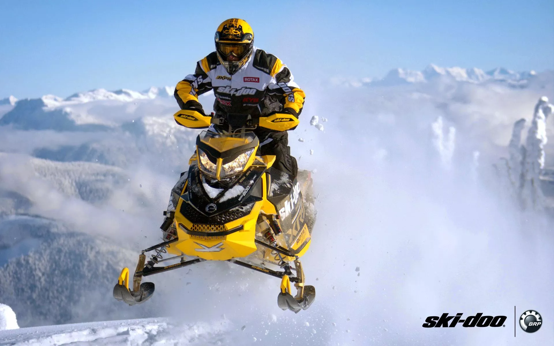 Wallpaper snow, yellow, jump, sport