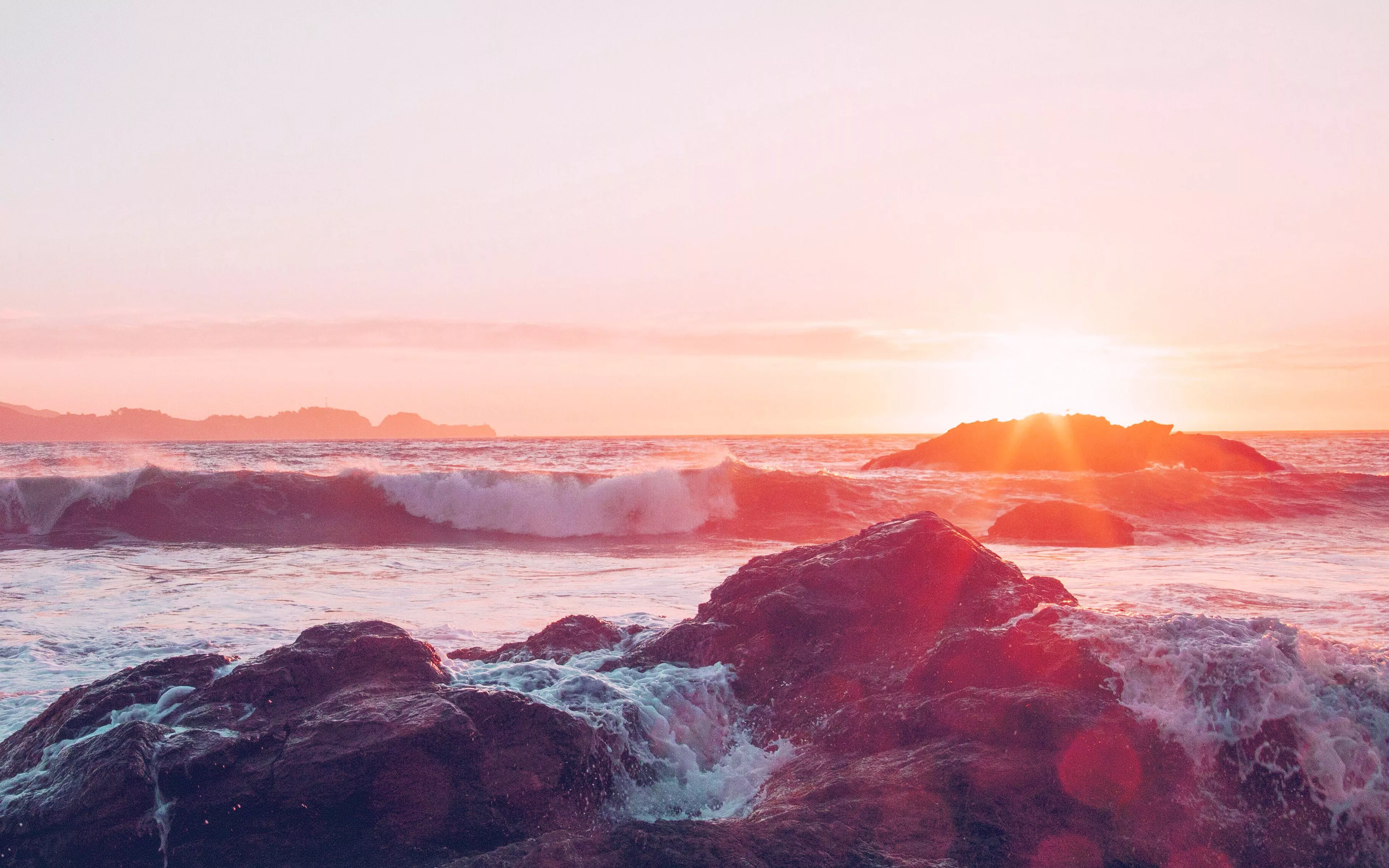 Sea Ocean Nature Sunset Rock Wave