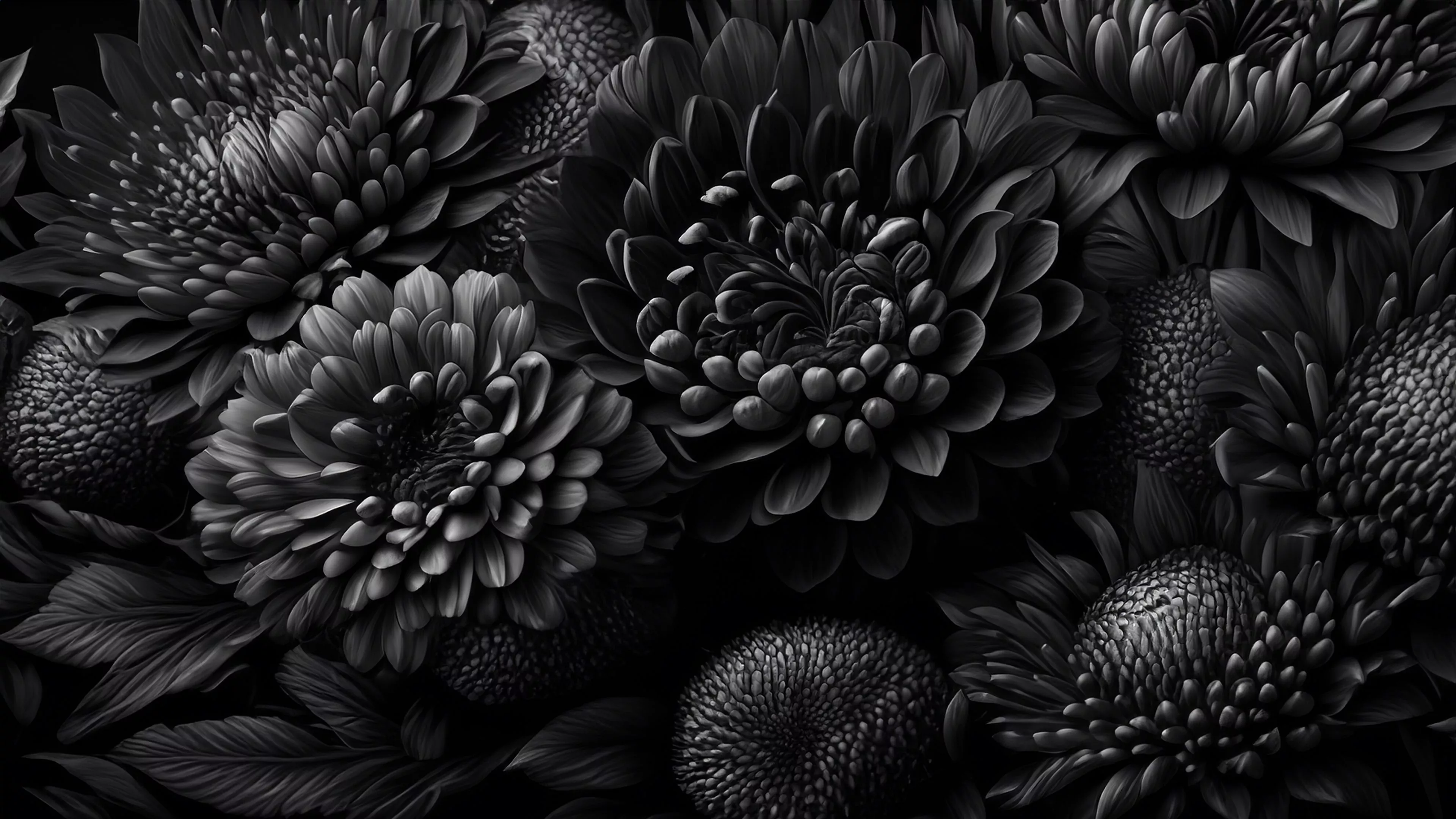 Black Flower Wallpaper 4K