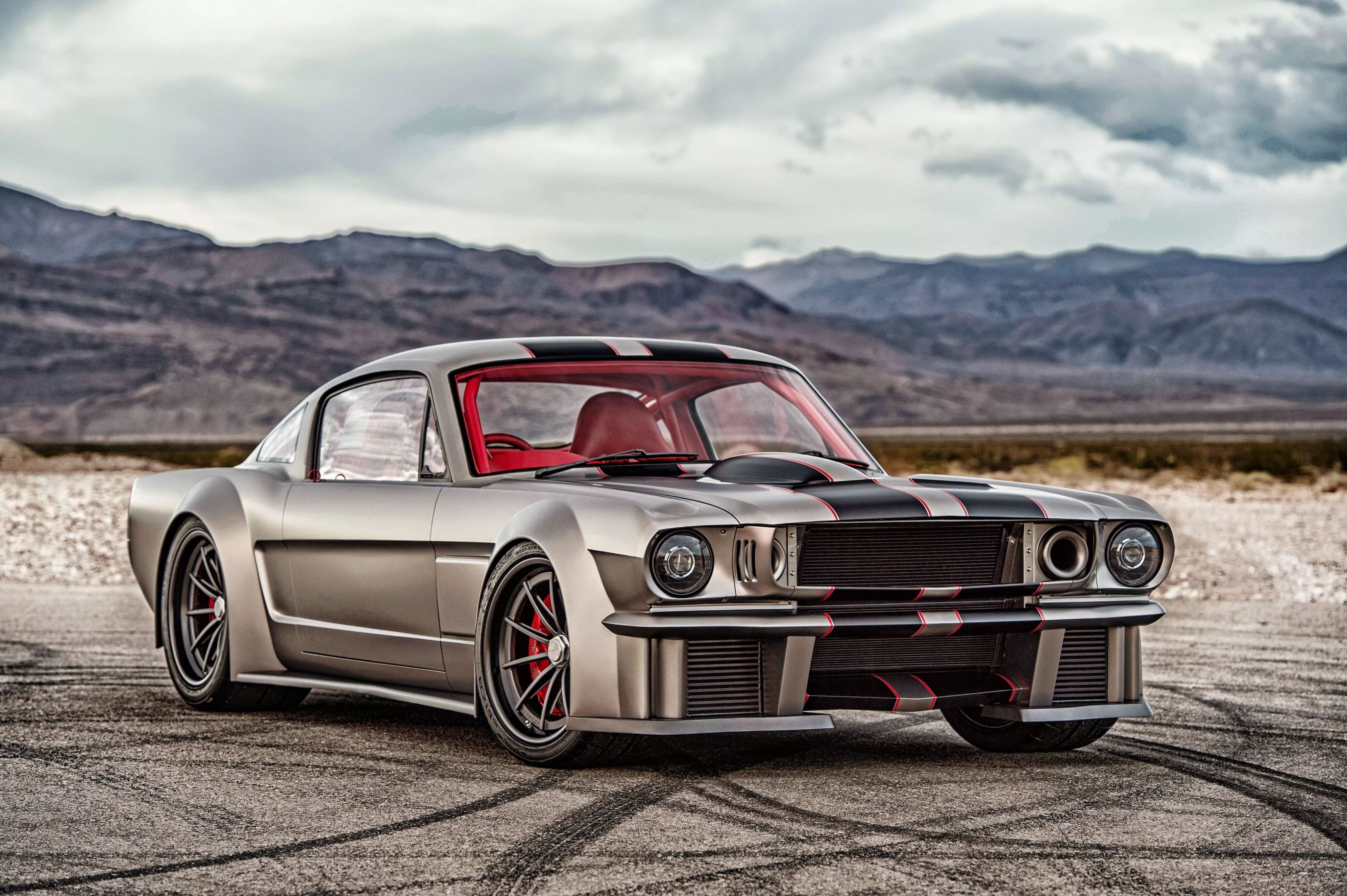Silver Ford Mustang Muscle Car Wallpaper