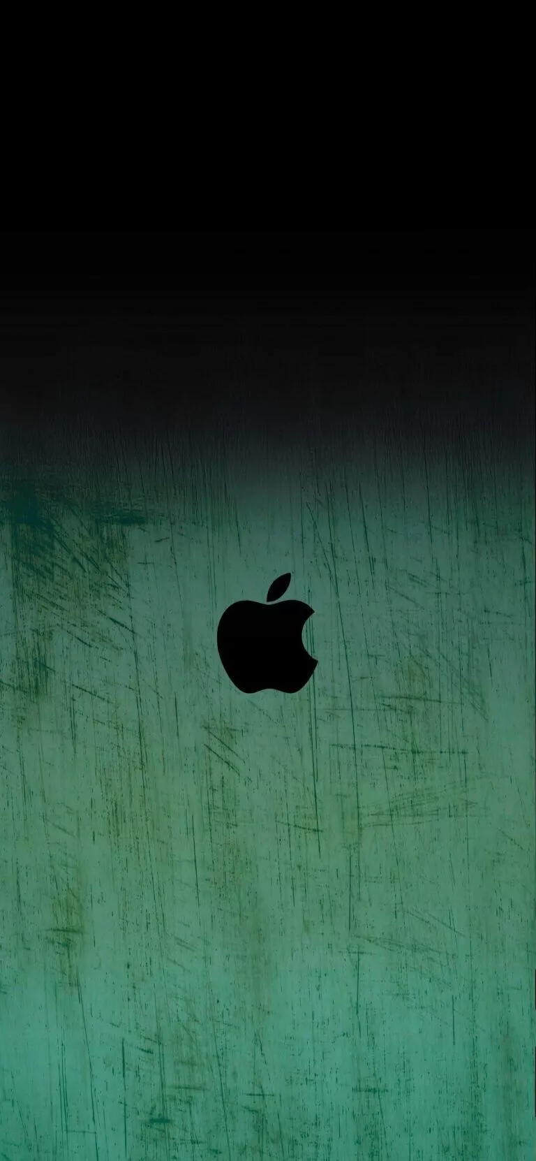 Apple Logo On Scratched Green Surface