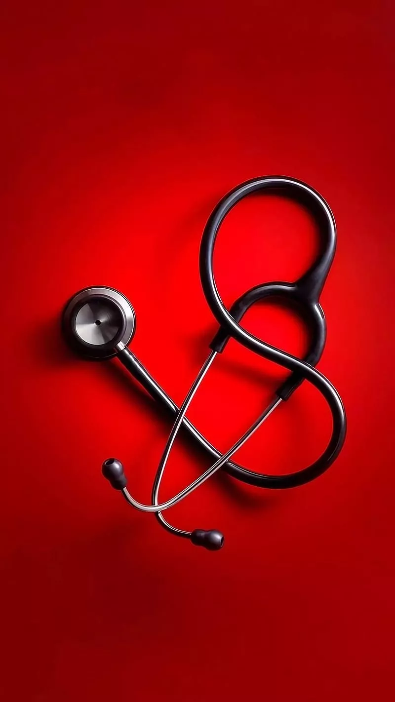 Stethoscope, Red Background, medical