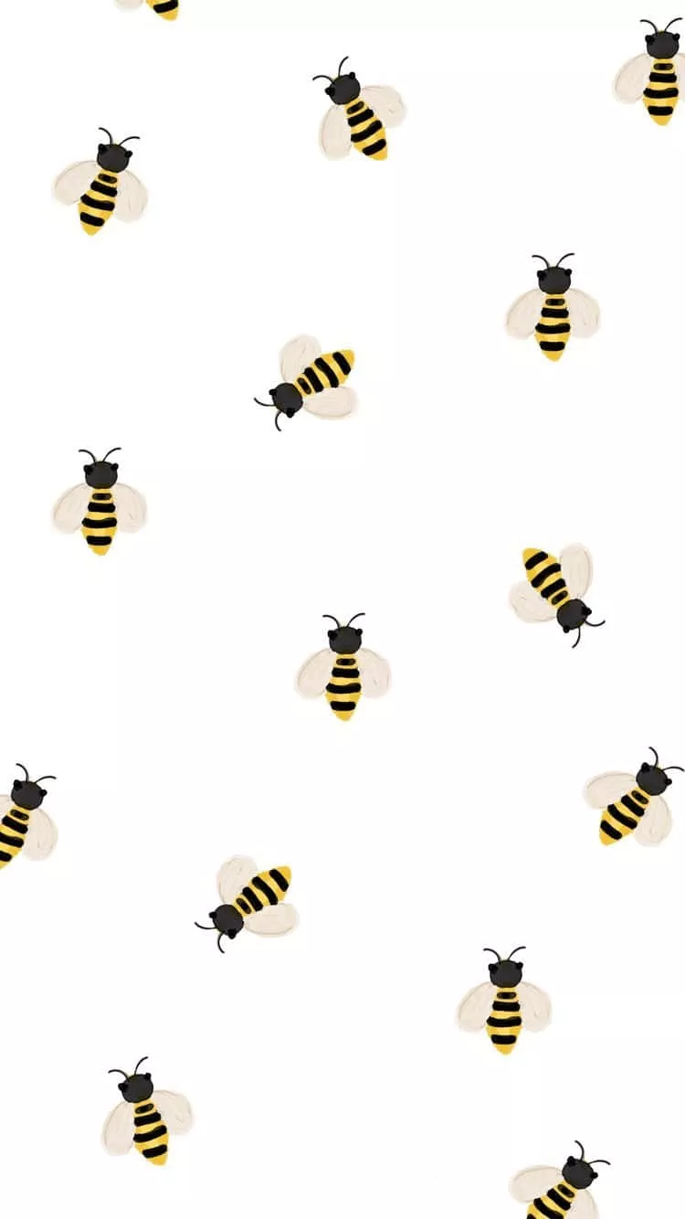 Bees iPhone Drawing Pattern Wallpaper