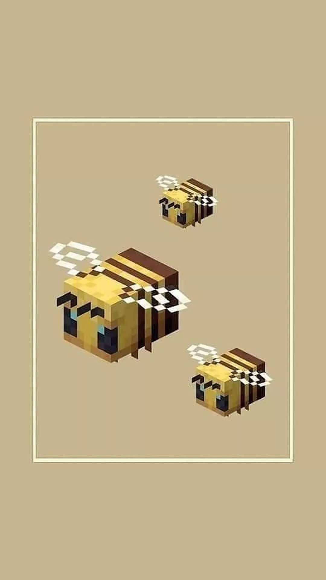 Three Hovering Minecraft Bees Wallpaper