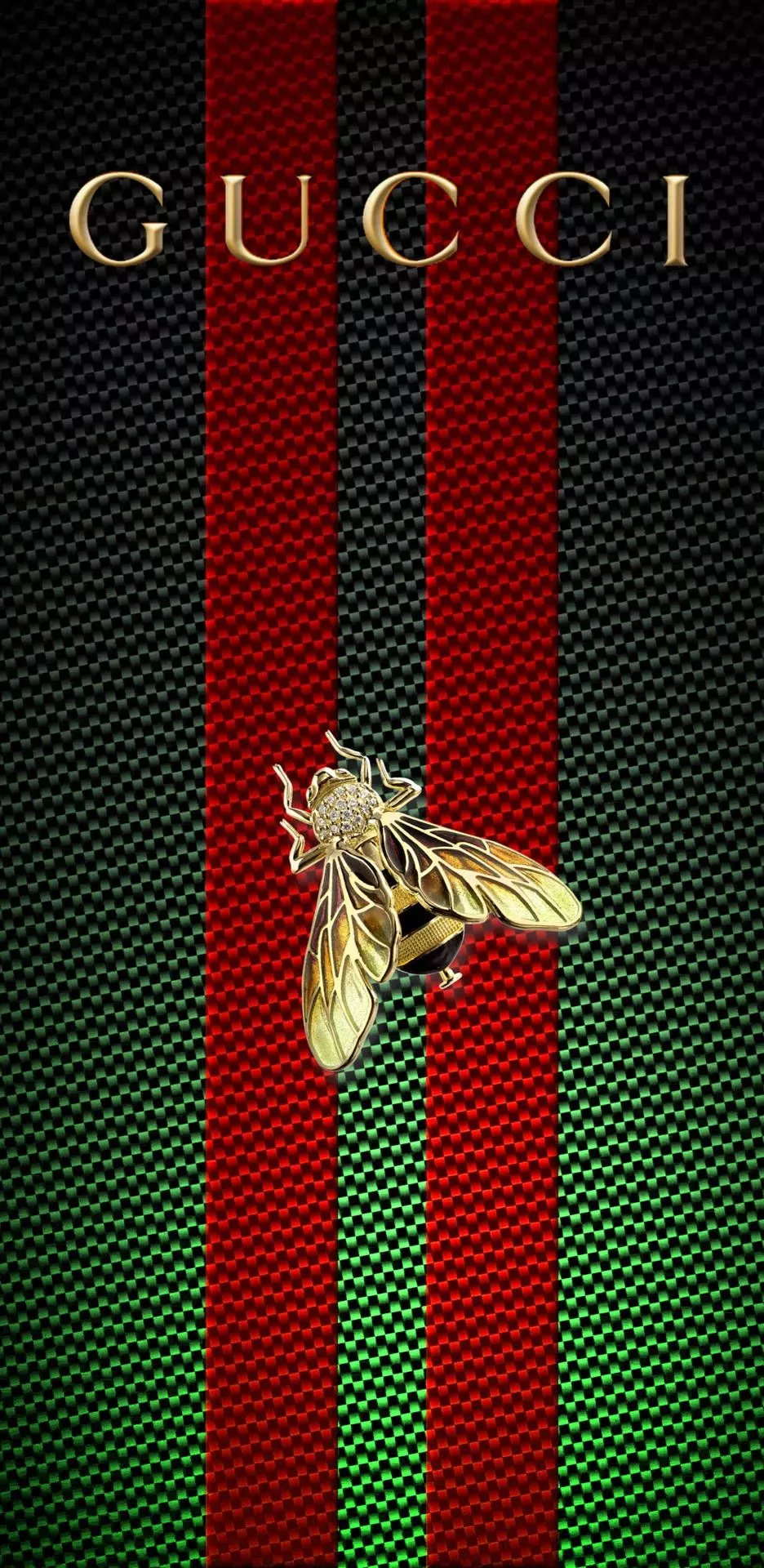 Gold Bee Gucci iPhone Wallpaper