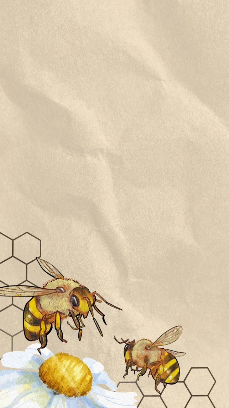 Bees and flower iPhone wallpaper