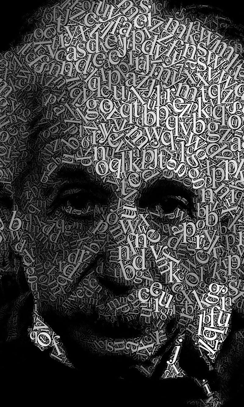 Einstein, portrait, words, HD phone