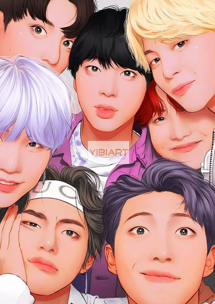 BTS Cute Anime, BTS Members Cartoon HD
