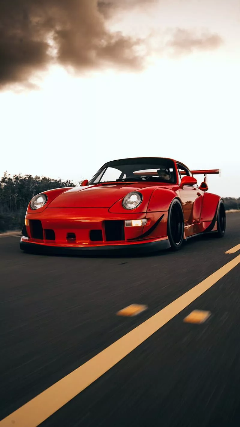 Red Classic, car, carbon, porsche