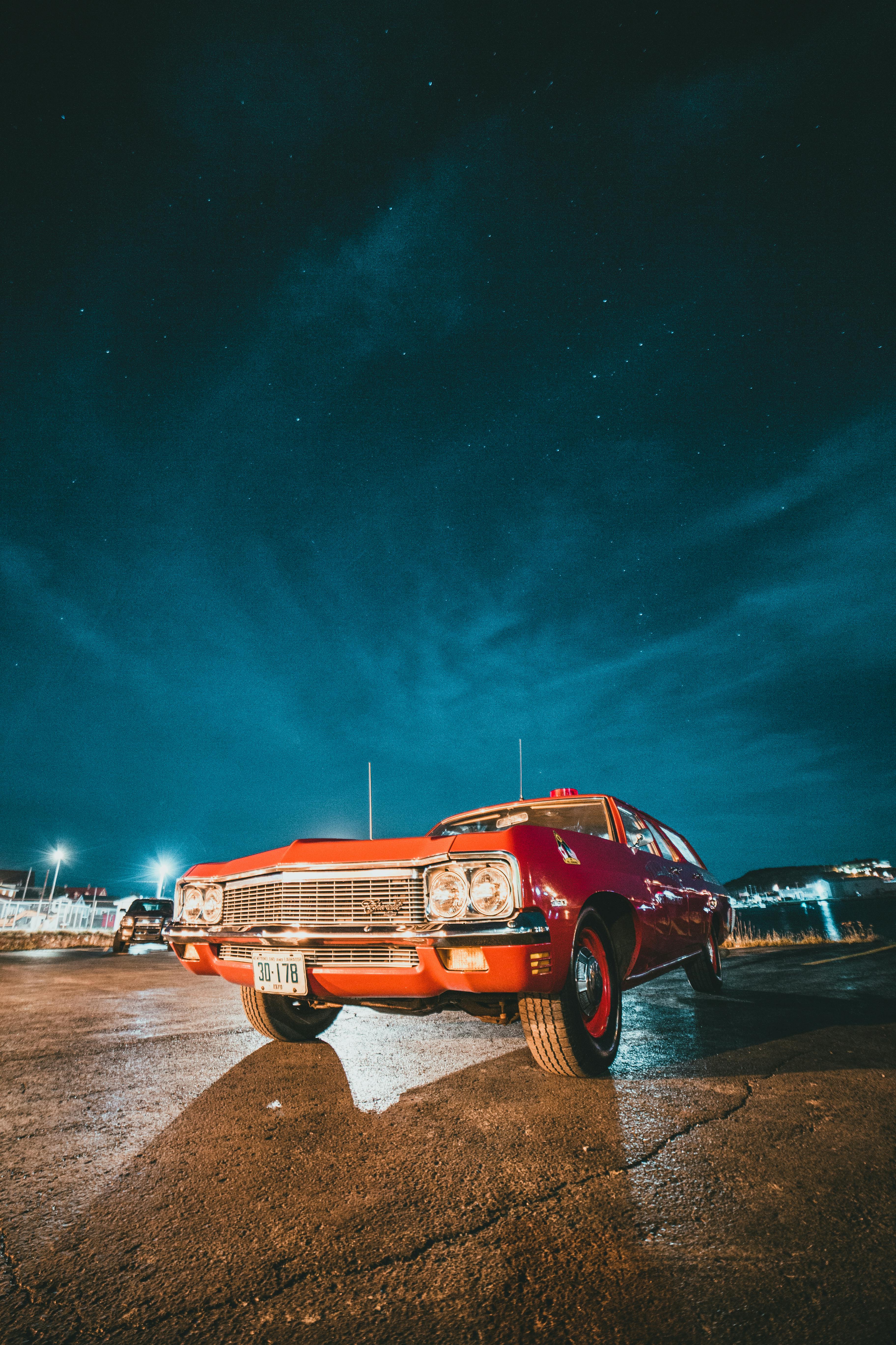 Low Angle Shot Of A Vintage Car · Free