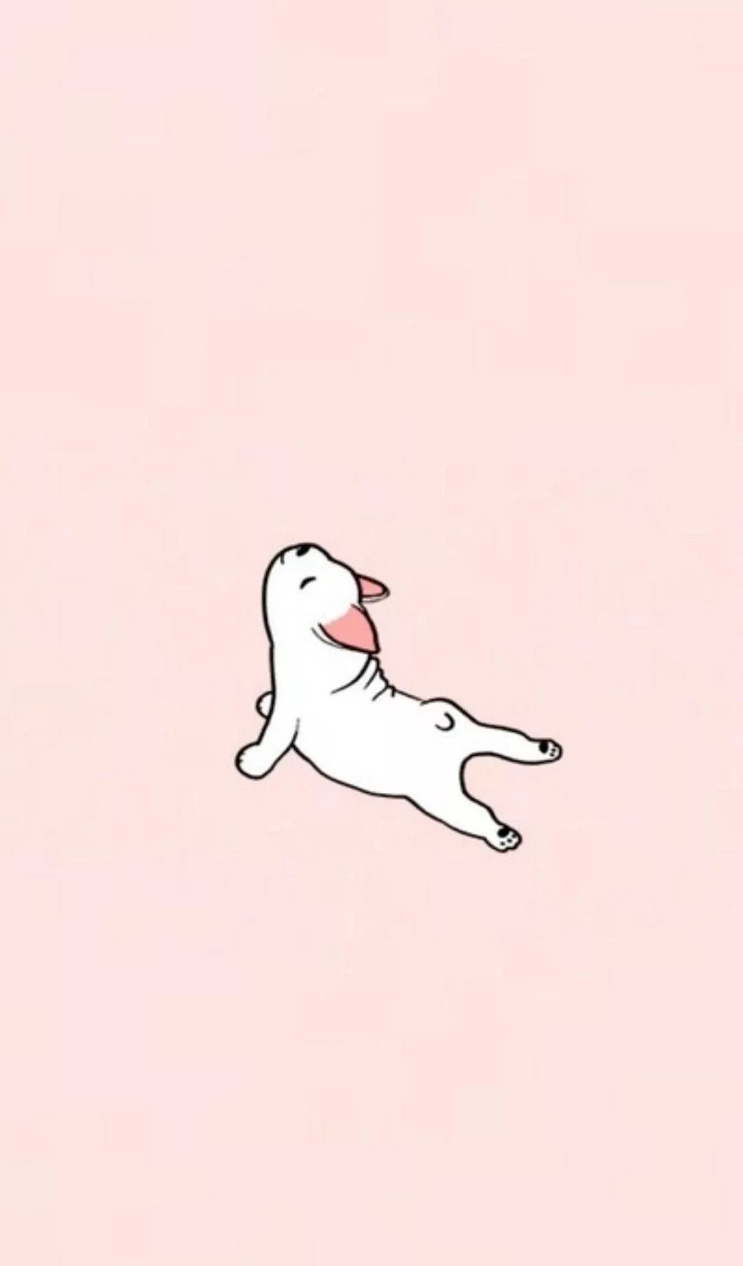 Stretching White Dog Plain Aesthetic
