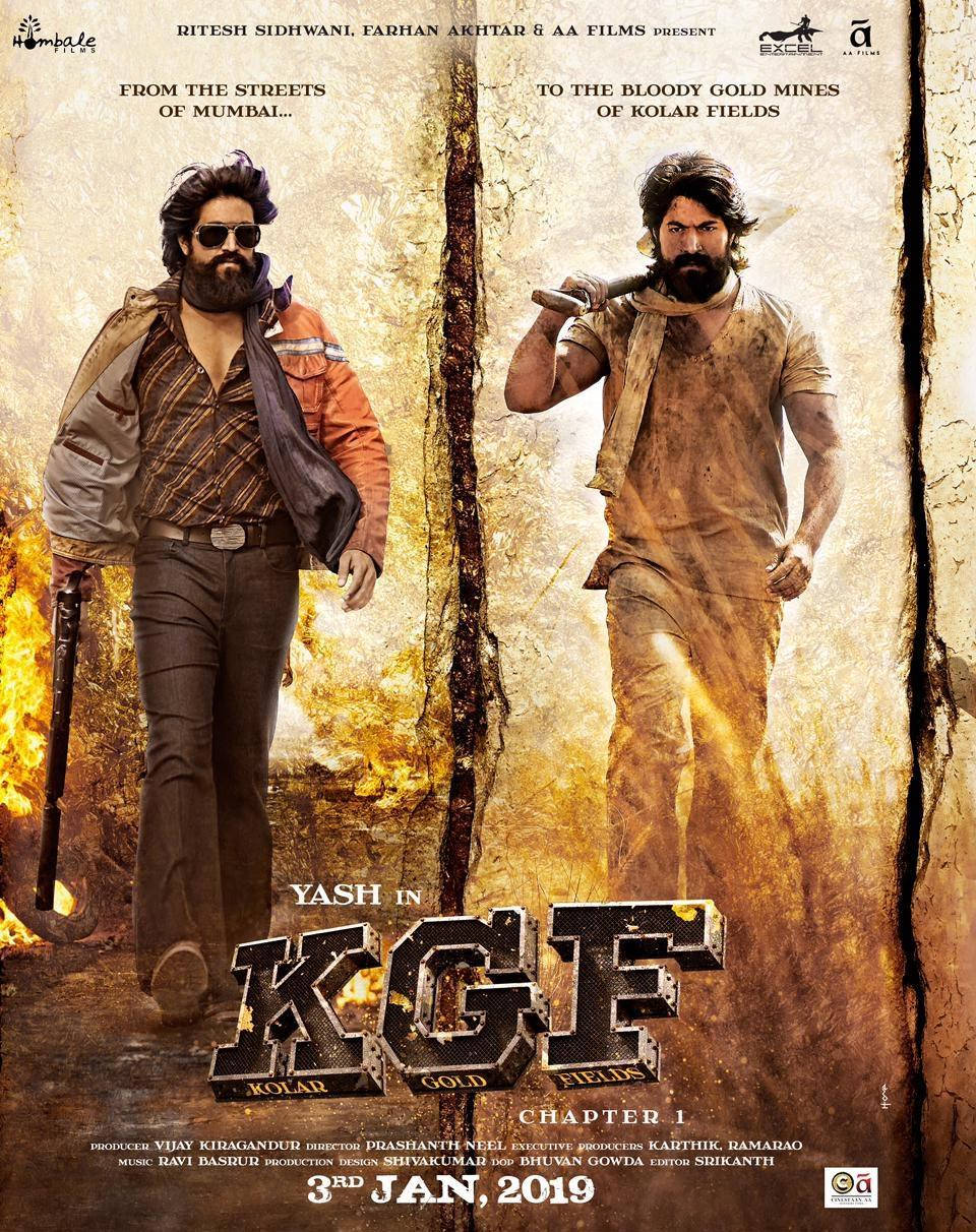 Kgf Rocky Bhai Split Screen Poster