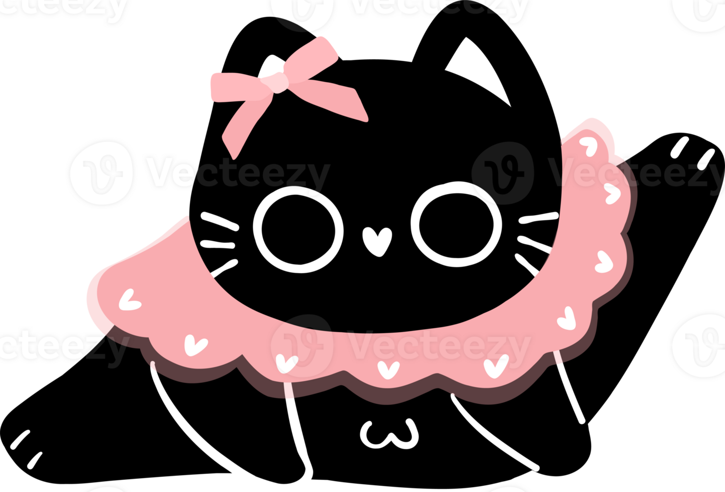 cute coquette black cat with pink