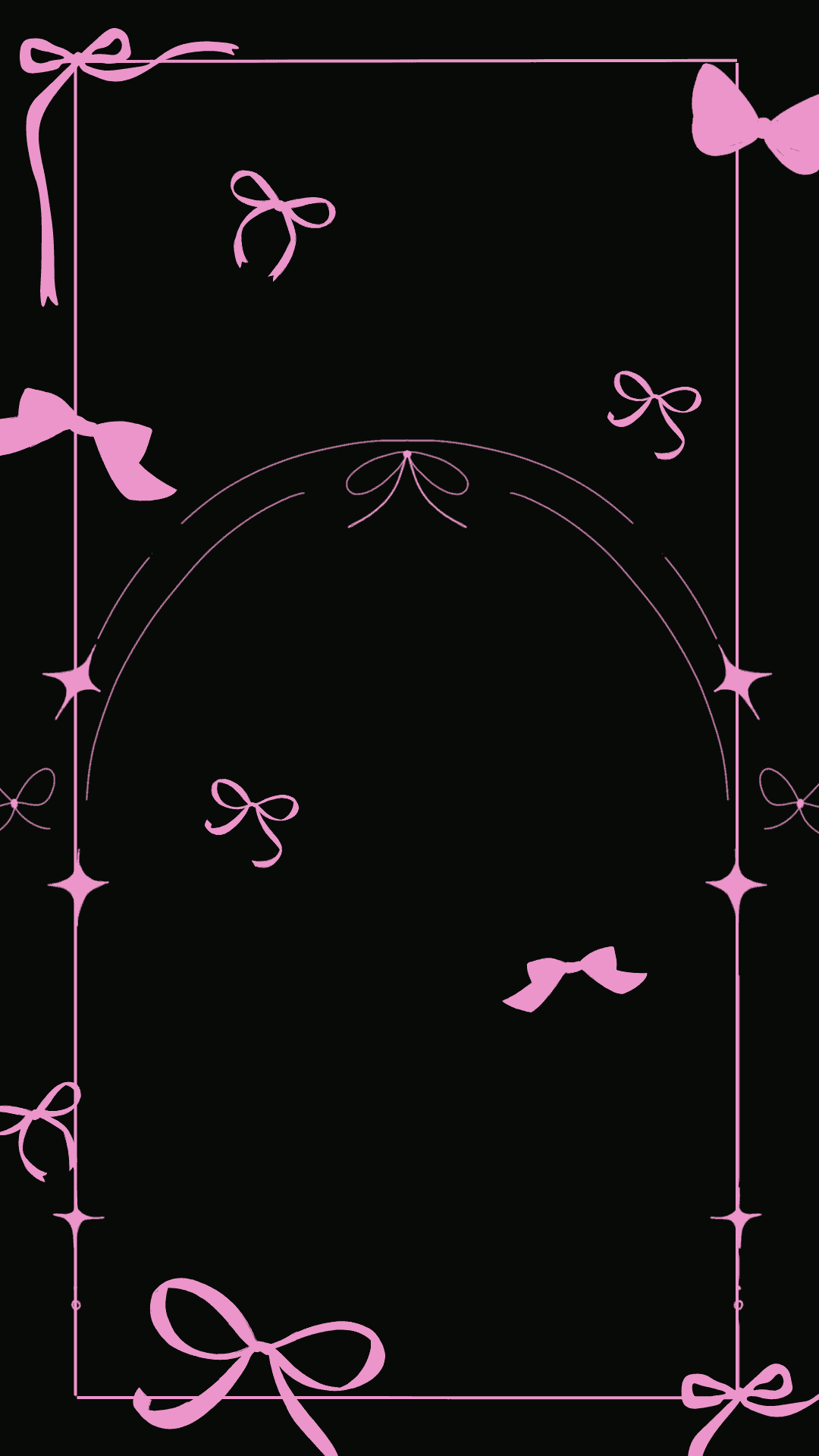 Black Pink Cream Illustrated Coquette