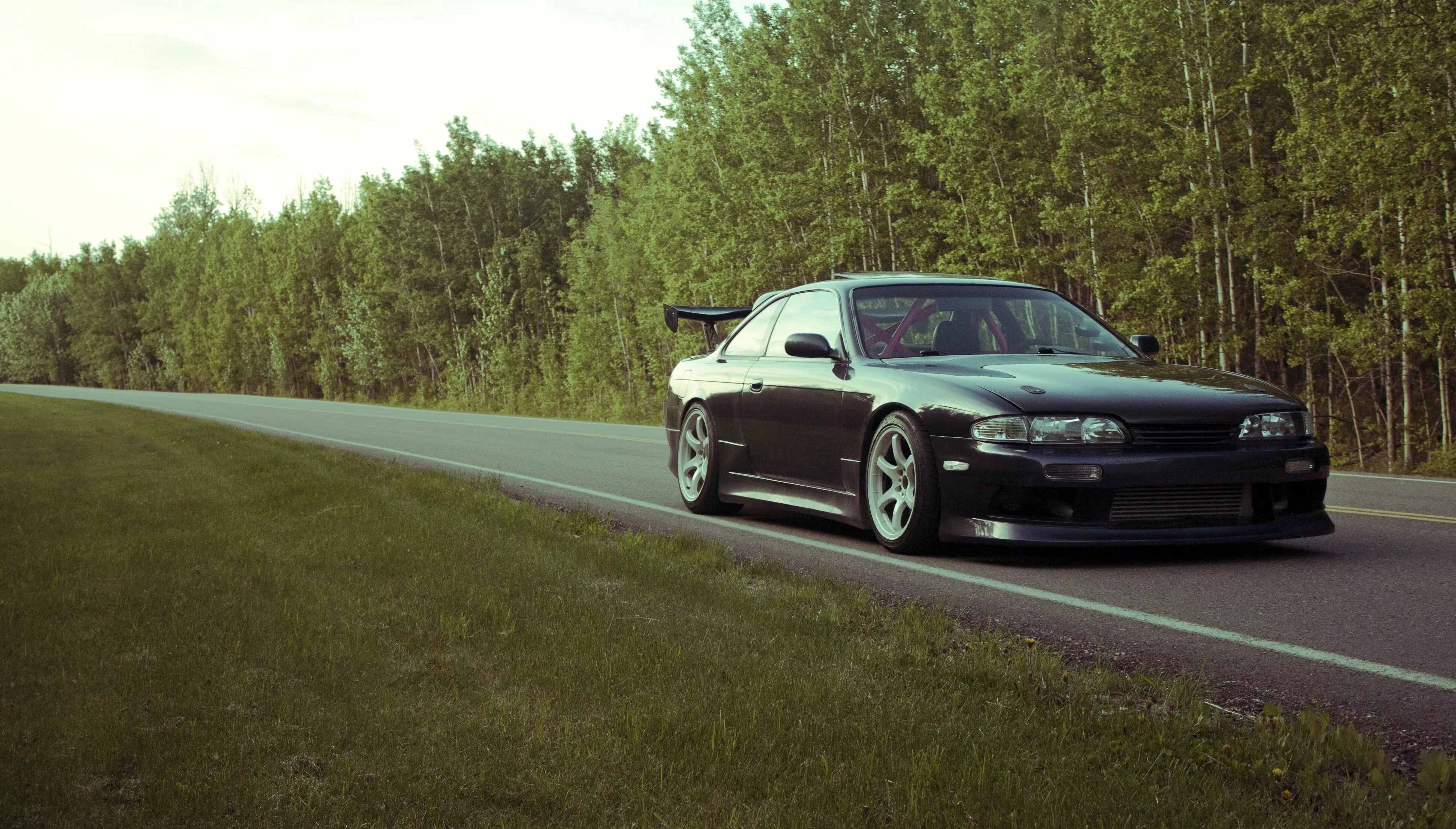 Black coupe, Silvia, Nissan, Nissan S14