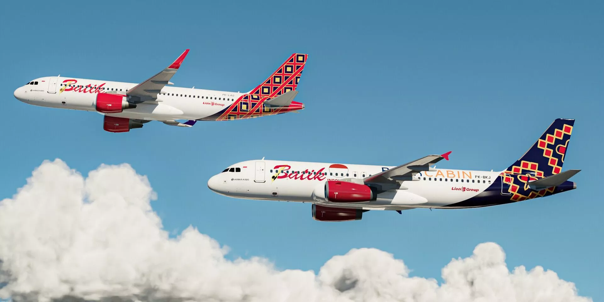 Batik Air A320 Aerial Render Animation