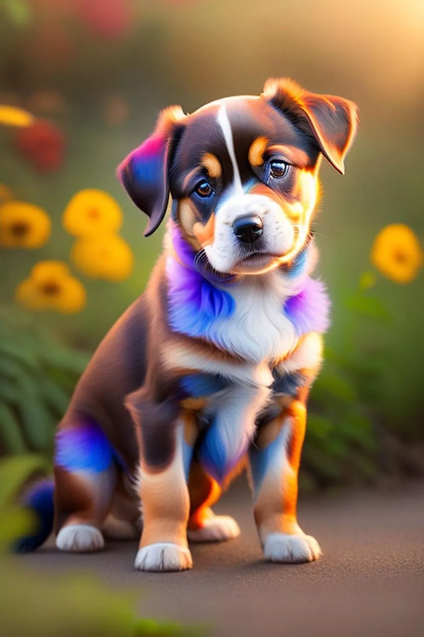Download, Puppy, Flowers