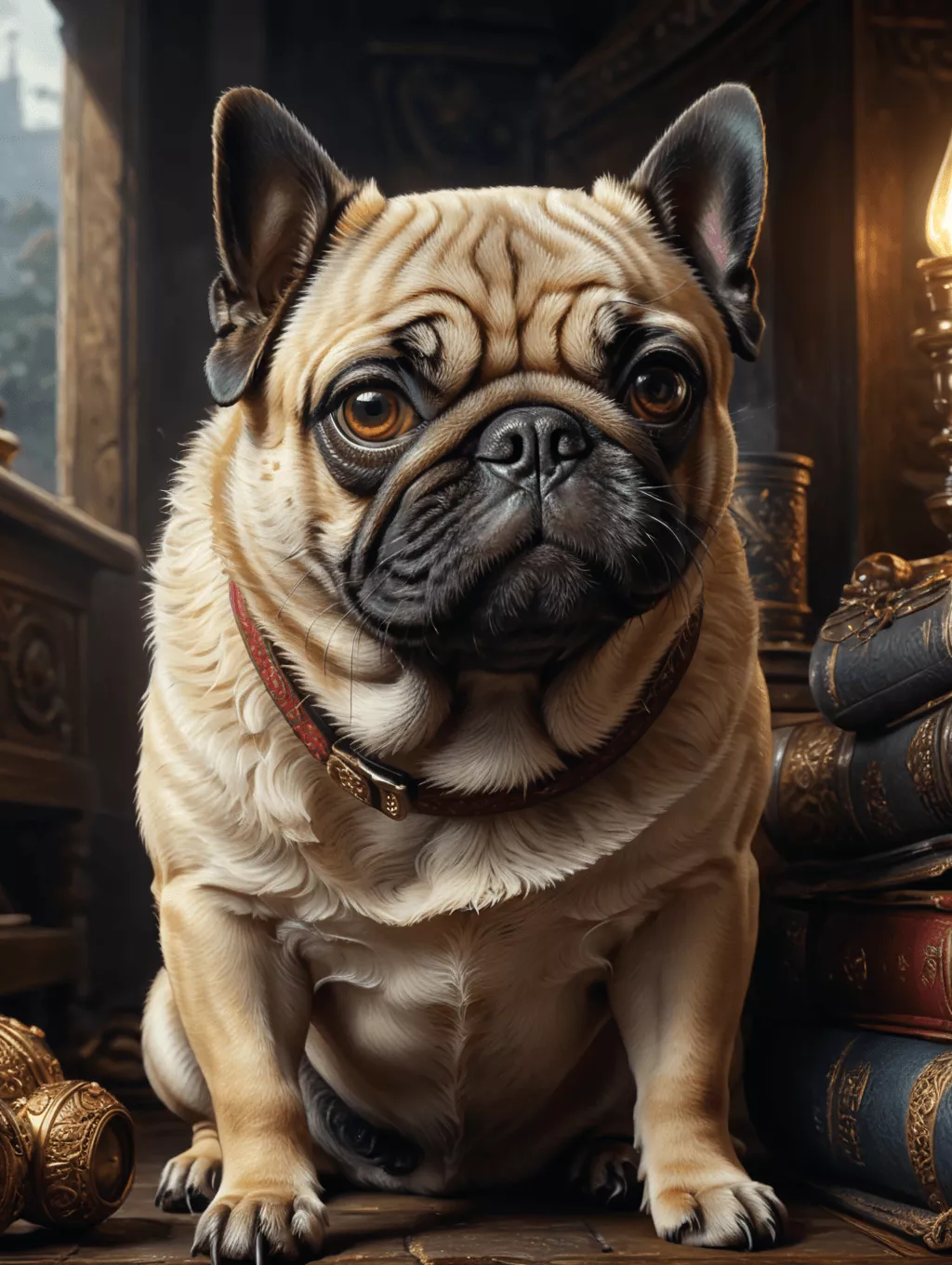 cute pug dog illustration