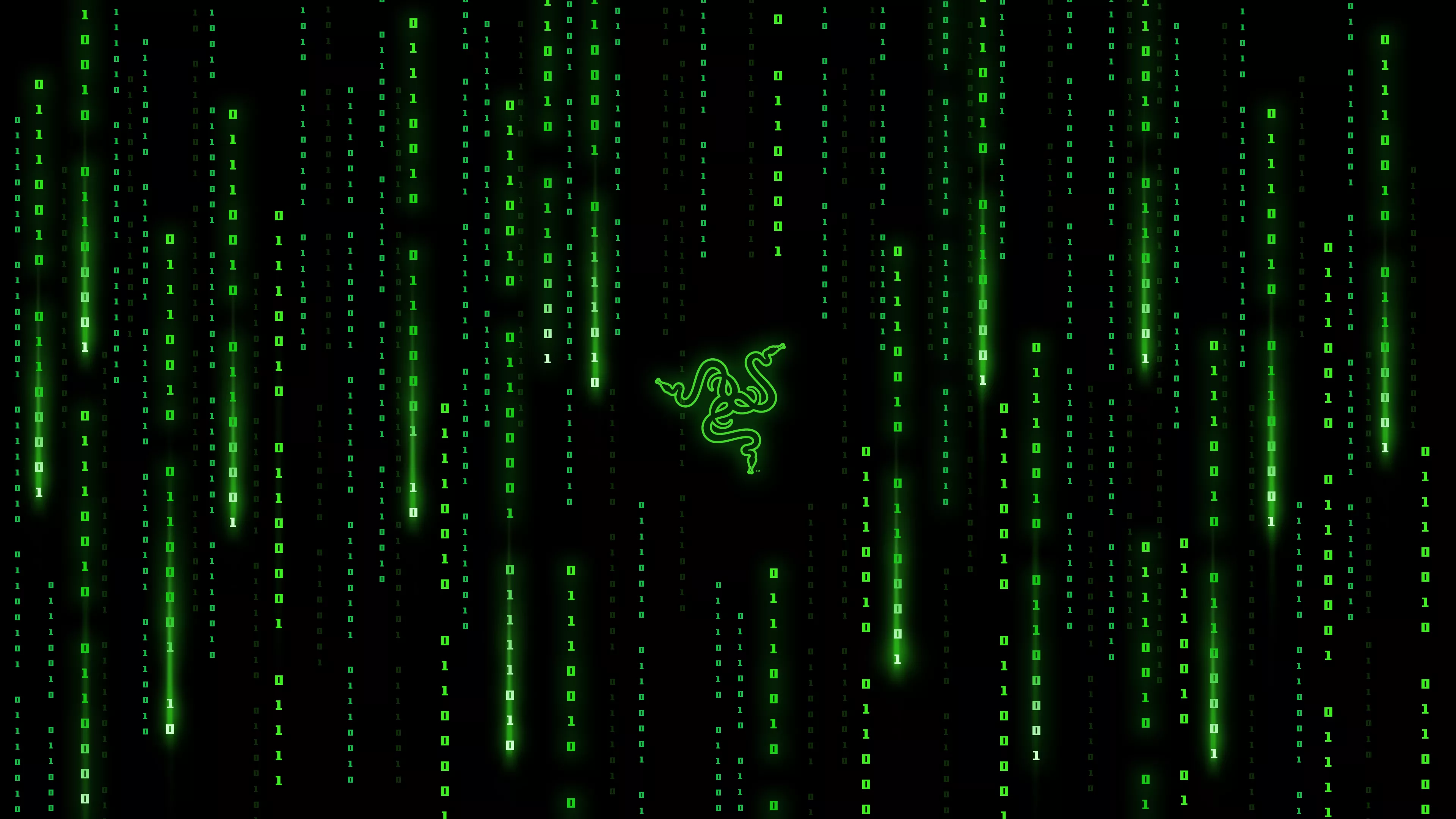 Razer Matrix Falling Codes 4K Wallpaper