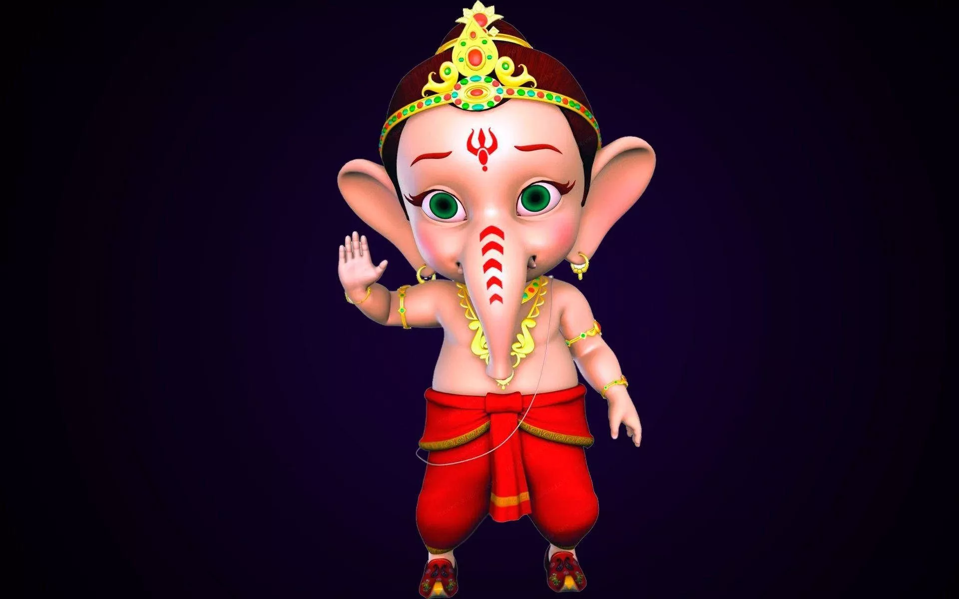 Download Pink Ganesh 3D Wallpaper