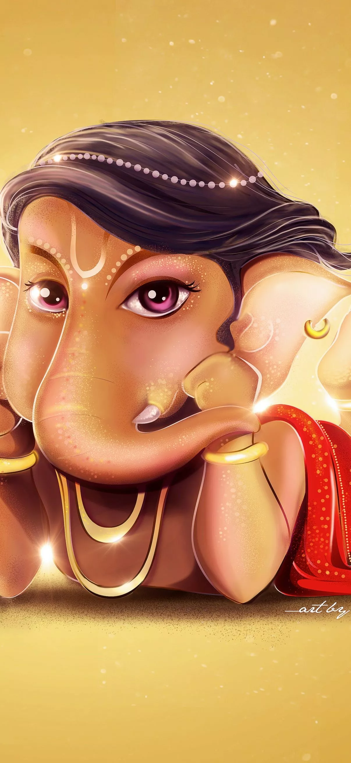 Lord Ganesha Wallpaper 4K, Little