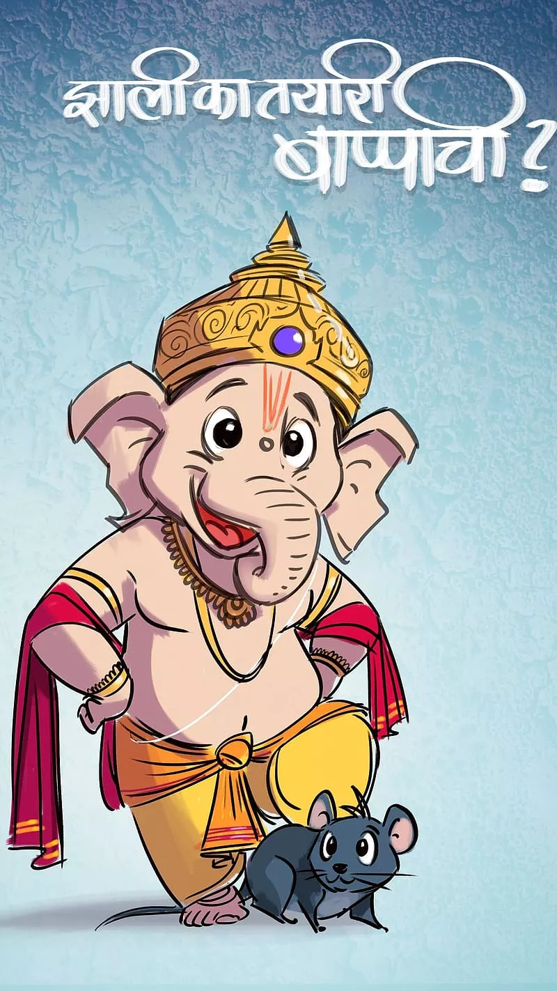 Ganesh Ganpati, Cartoon, HD phone
