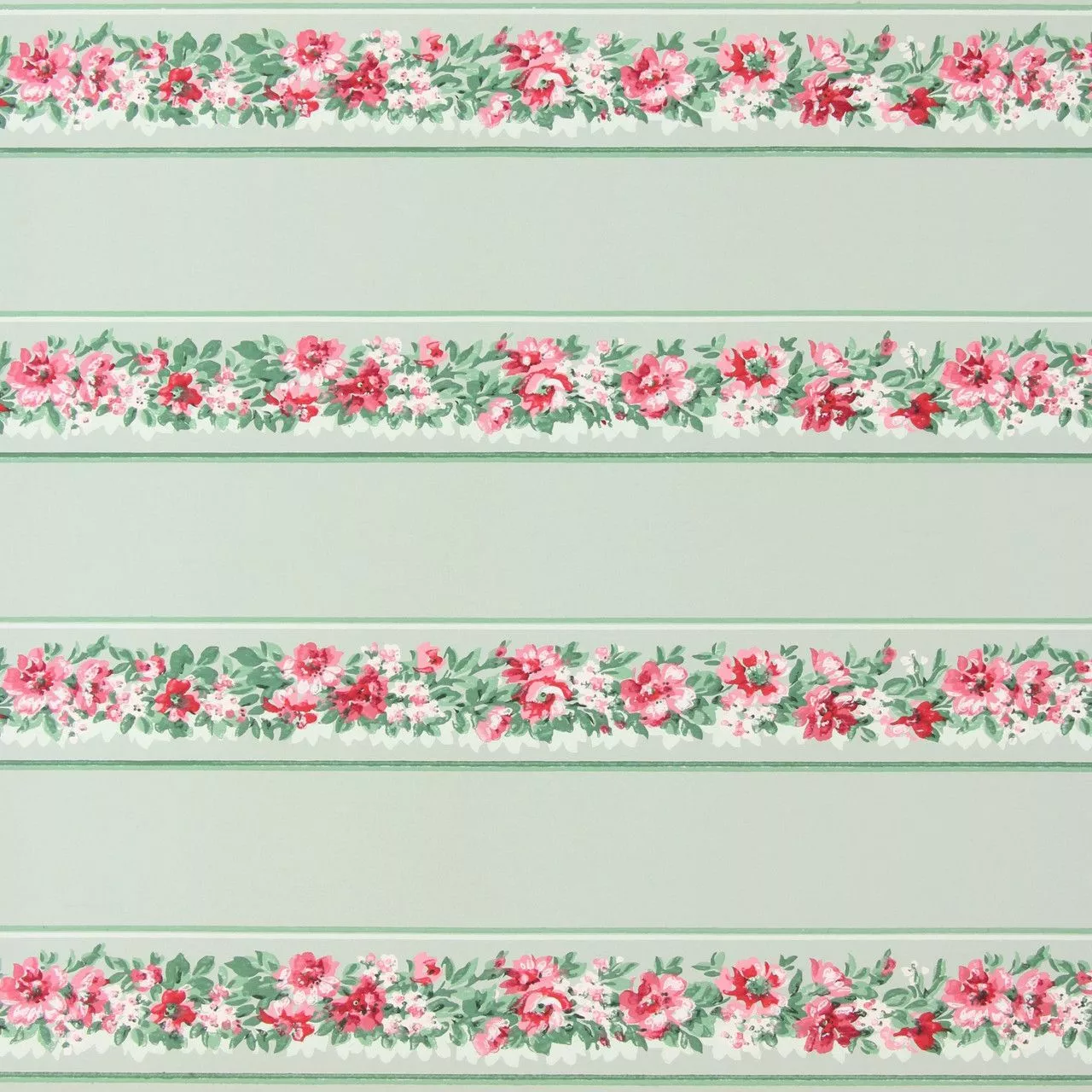 1940s Vintage Wallpaper Border Pink