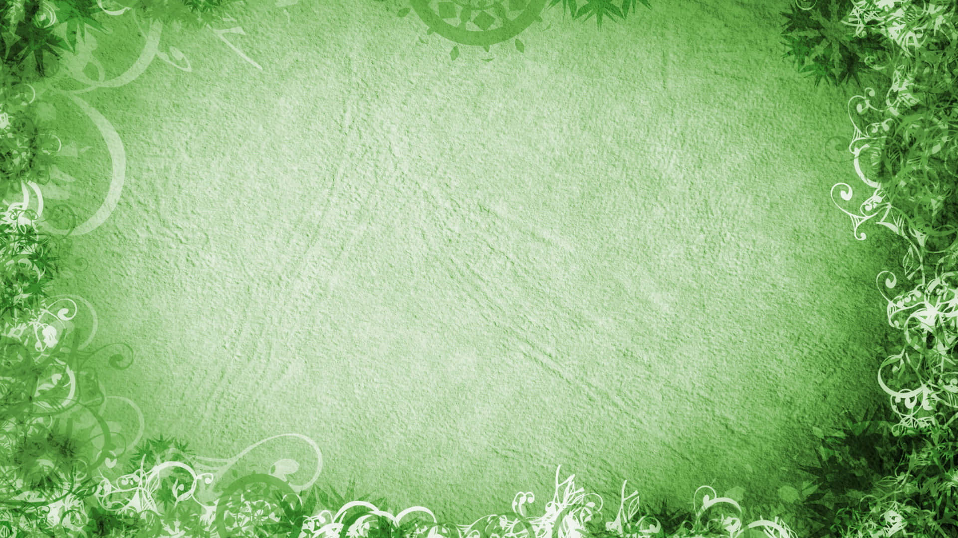 Green Floral Border Background