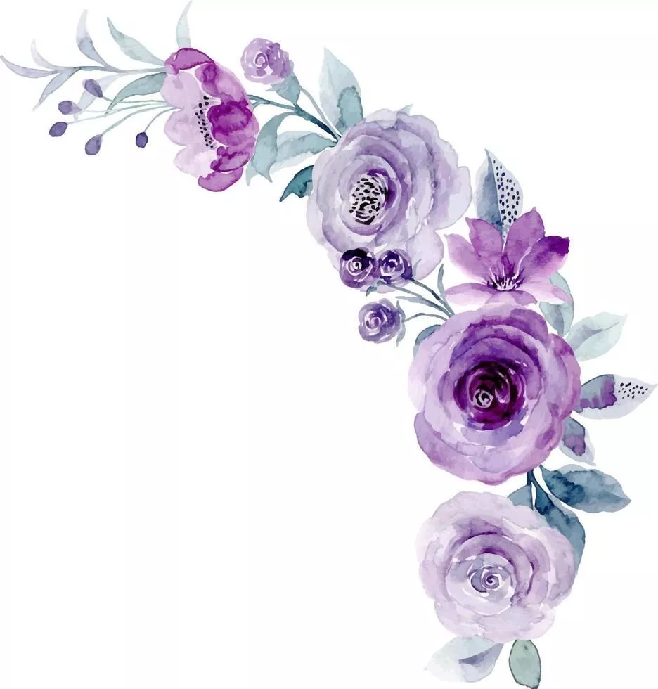 Purple Flower Border Vector Art, Icon