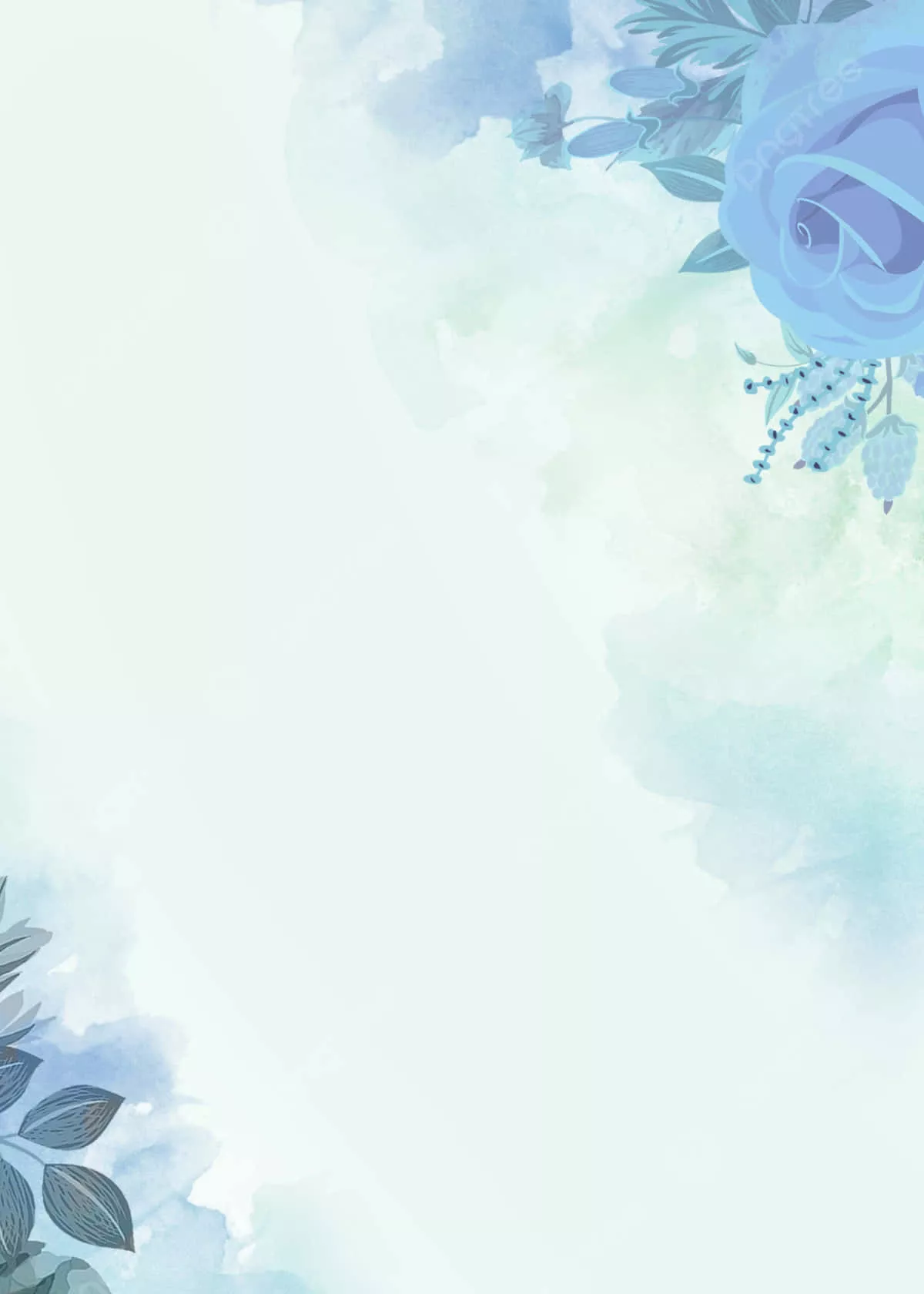 Border Blue Flower Background Poster