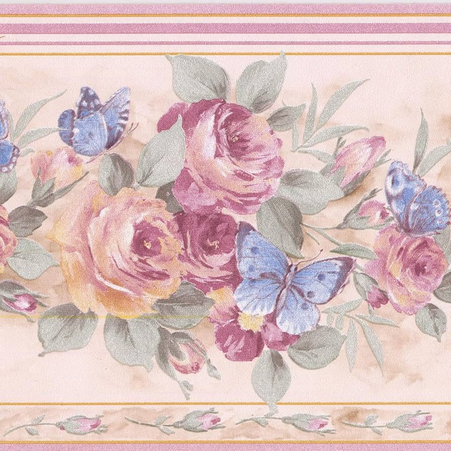 Wallpaper Border Floral Pattern Roses