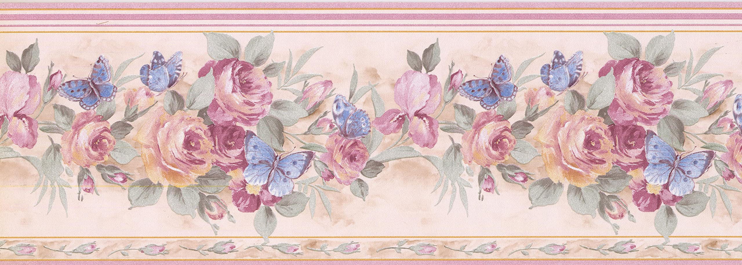 Wallpaper Border Floral Pattern Roses