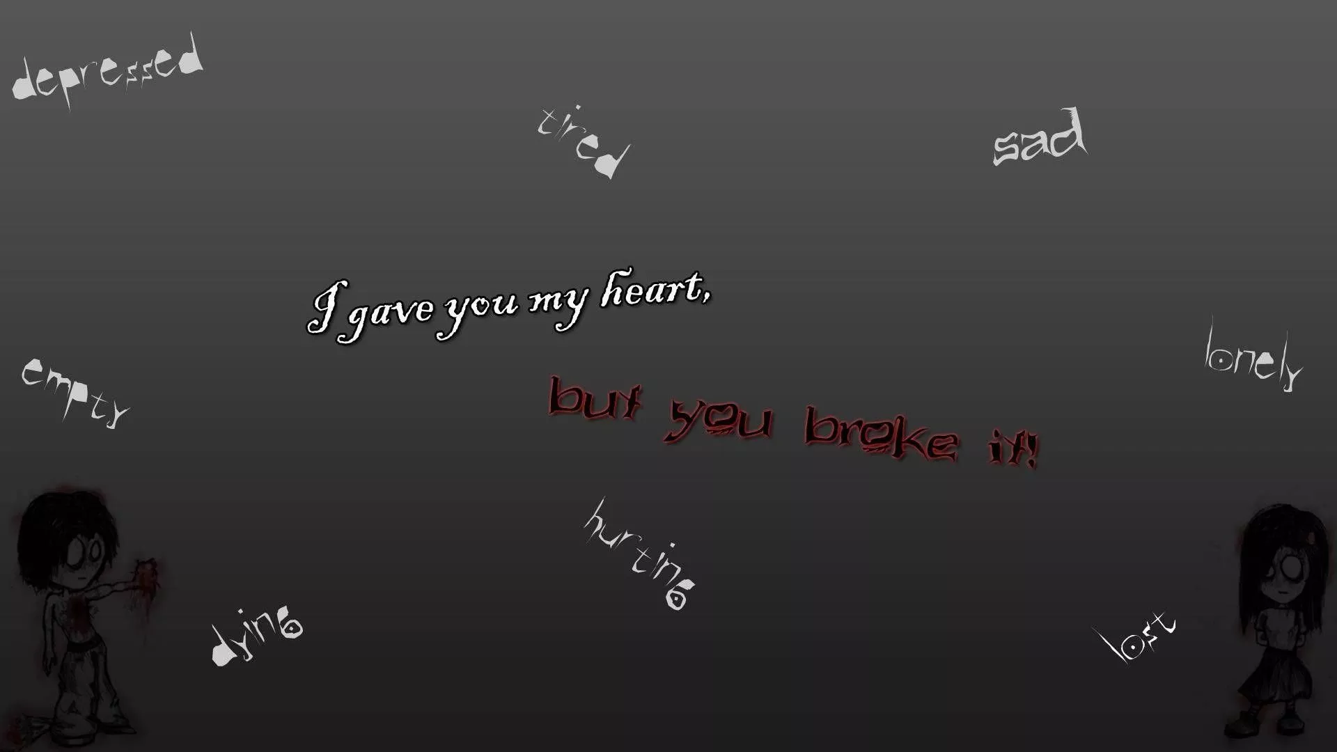 Heartbreak Depression Quote Wallpaper