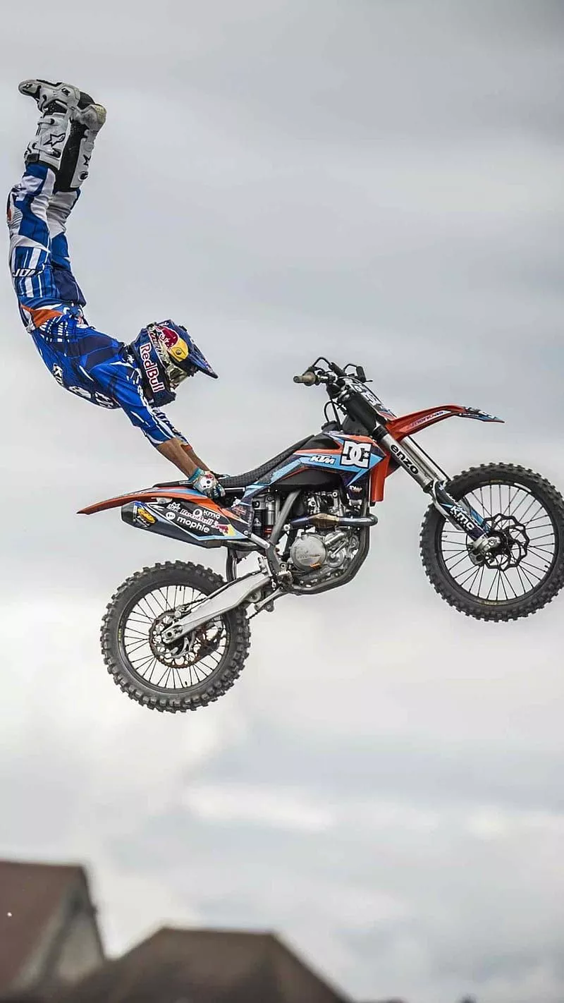 Motocross Jump, bike, style, HD phone