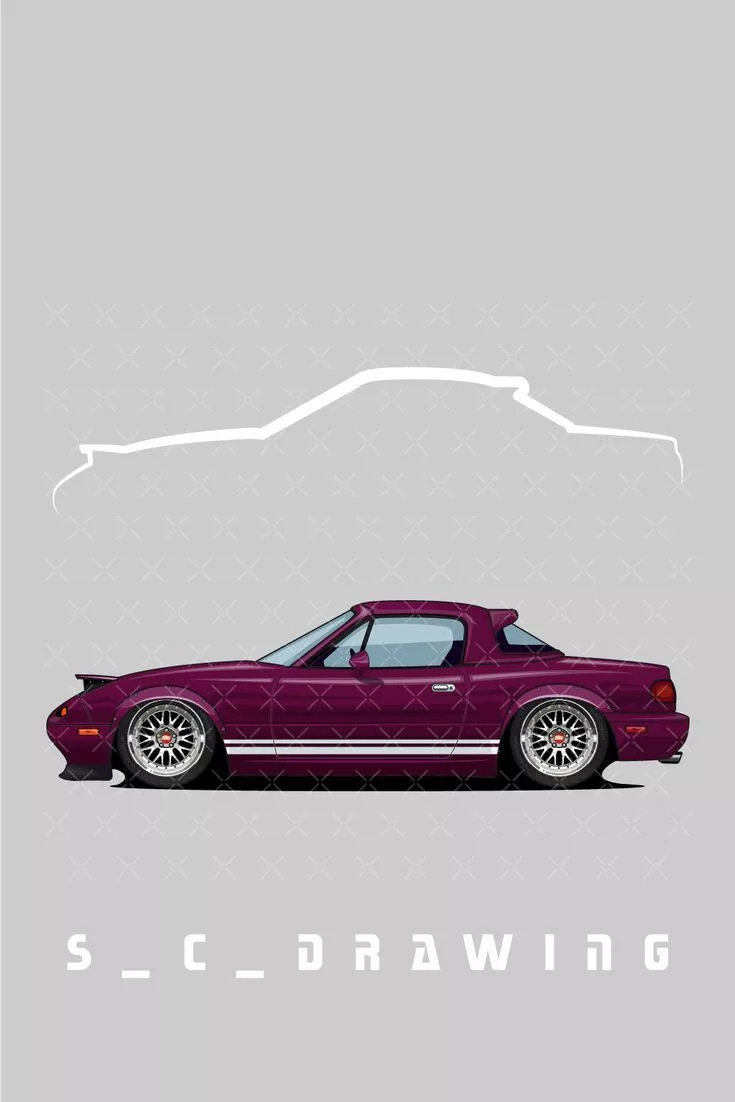 Mazda Miata Cartoon Illustration Drawing