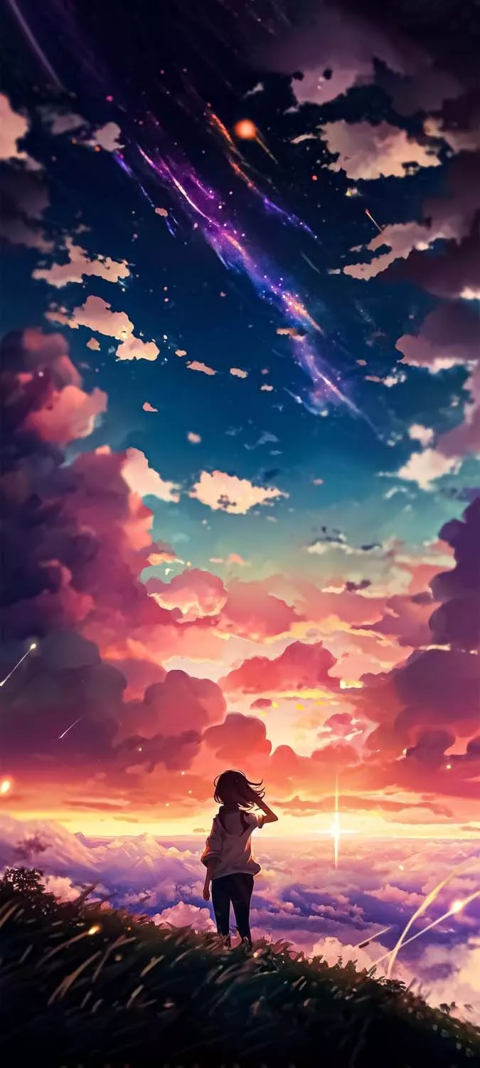 Anime Sky Horizon iPhone Wallpaper HD