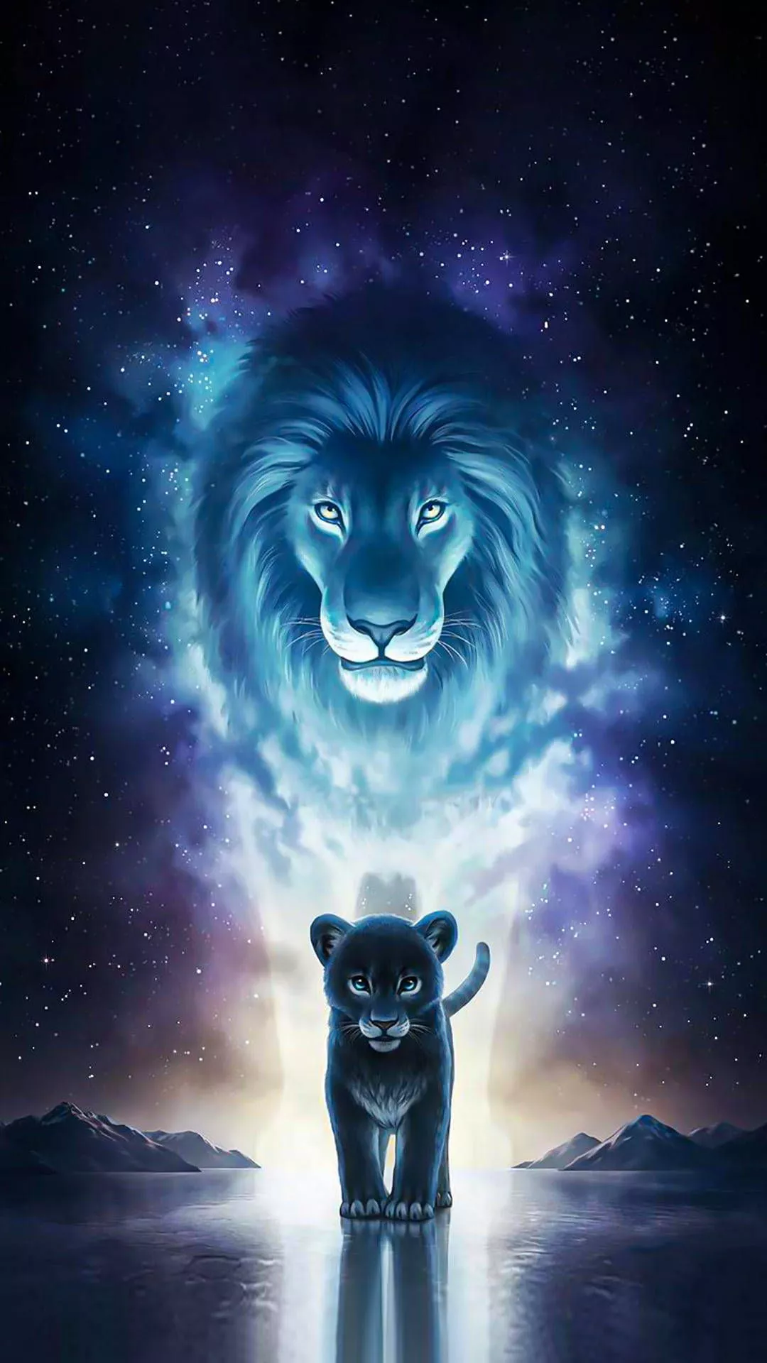 Download Galaxy Lion Phone Wallpaper