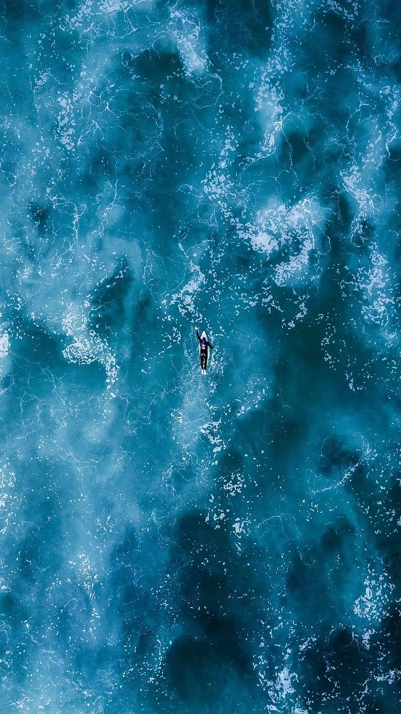Surfing, ocean, waves, top view iphone