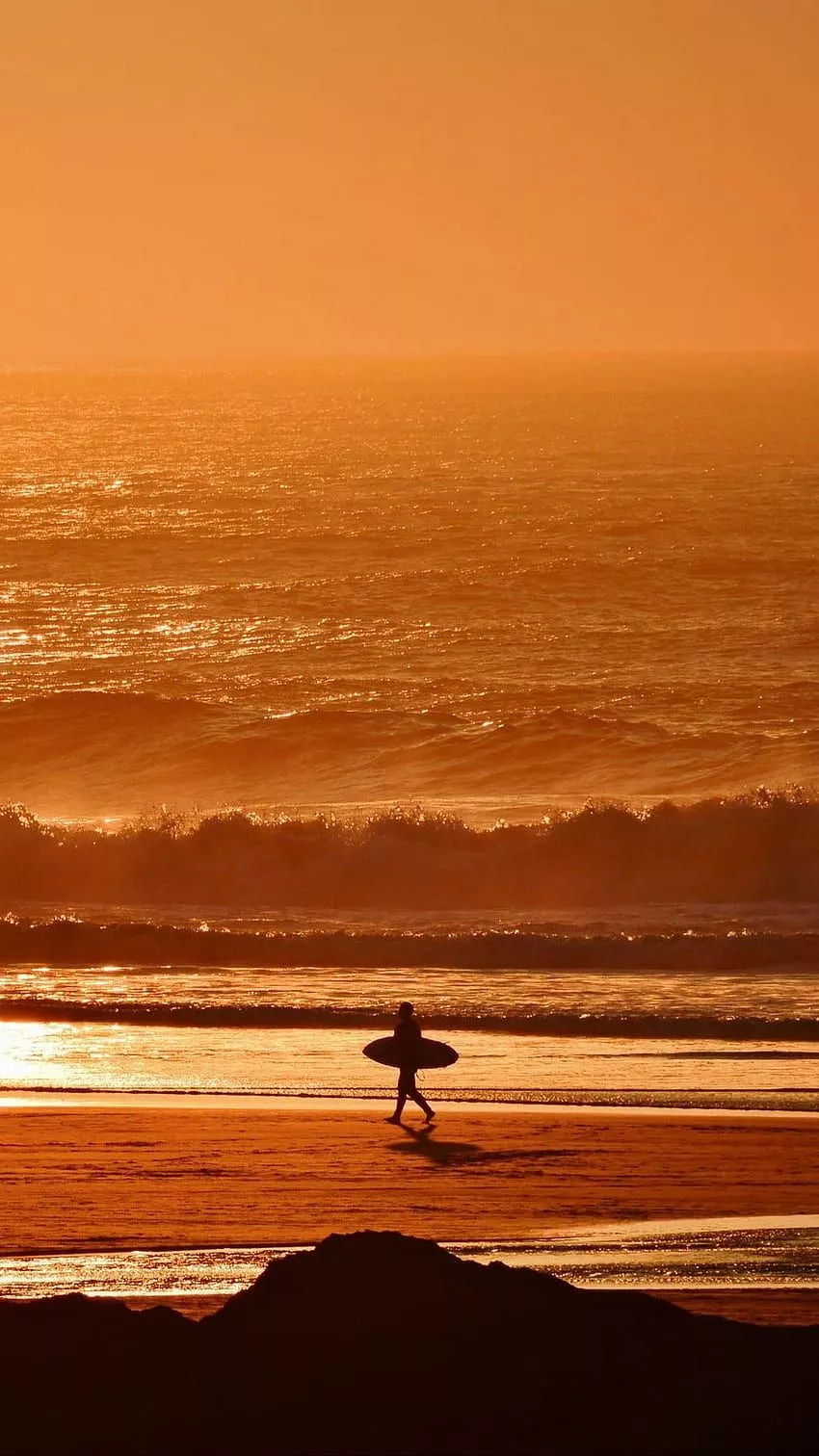 Surf iPhone, Sunset Surfing HD phone