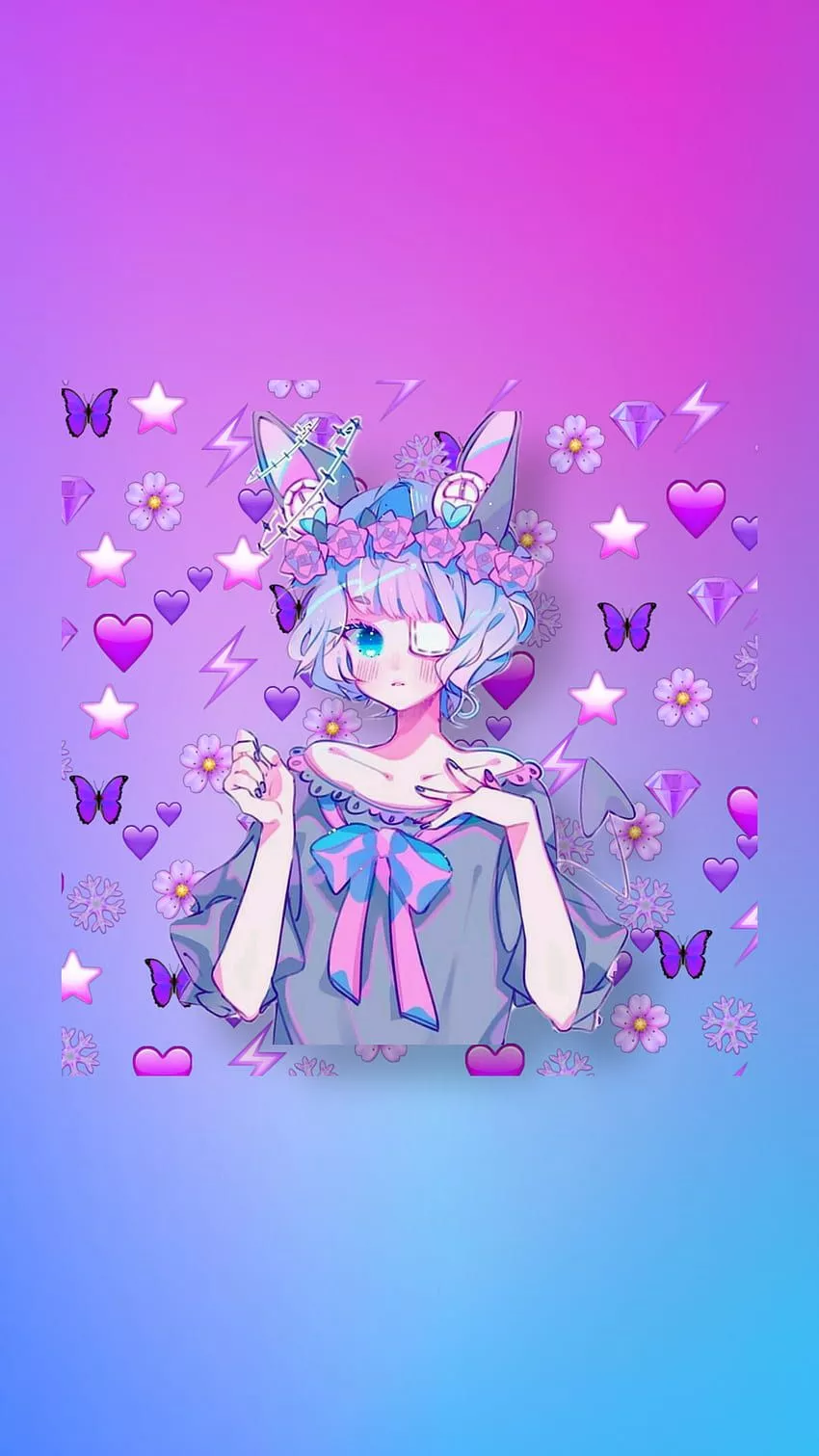 Pink Anime Girl, cute, iphone HD phone