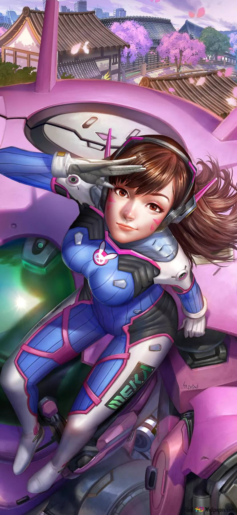 D.Va (digital artwork) 2K wallpaper