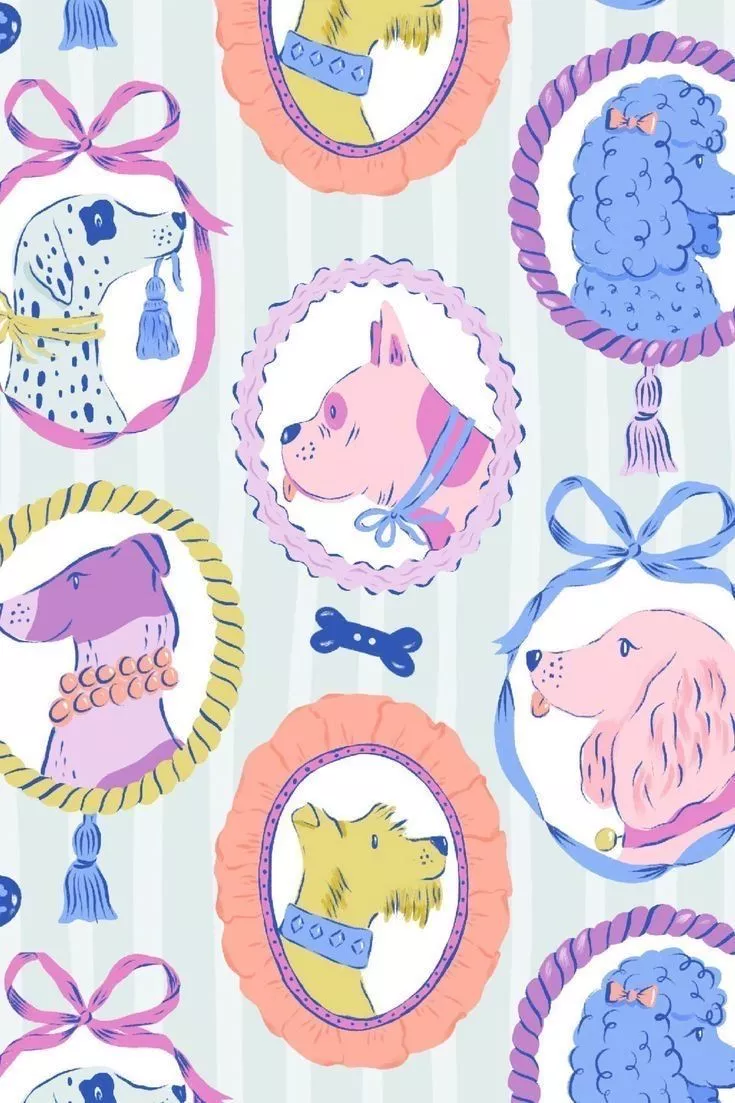 Dog portraits illustration, Dog