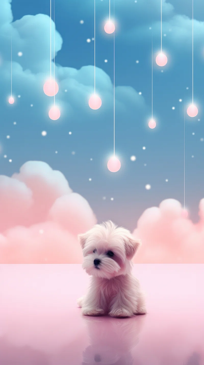 Light Blue Puppy Wallpaper Image