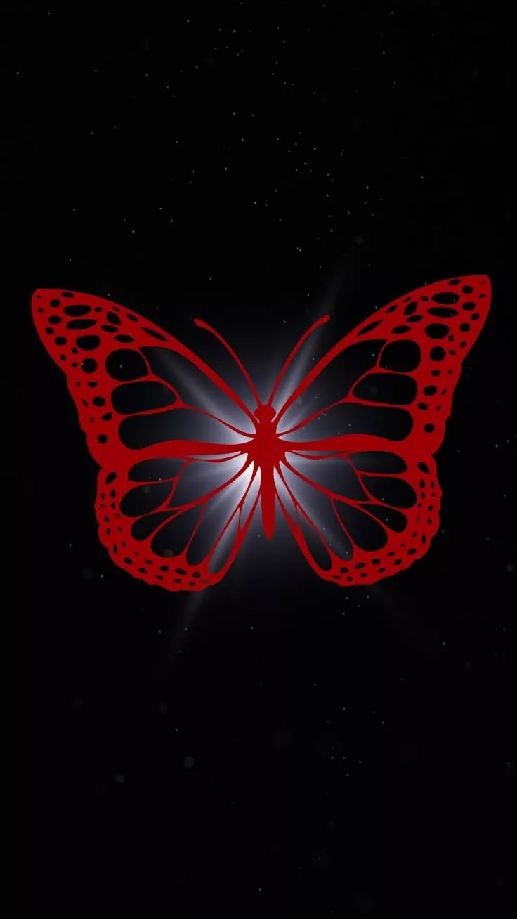 red butterfly iphone wallpaper