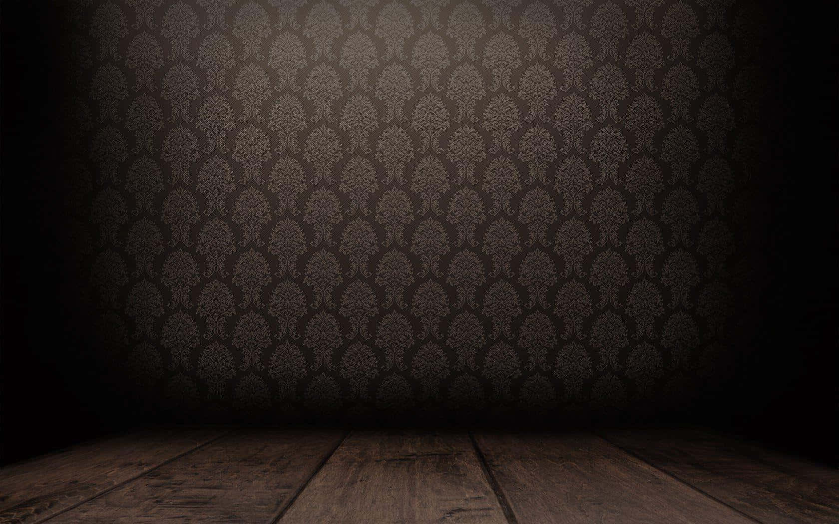 Dark Wallpaper And Wooden Floor