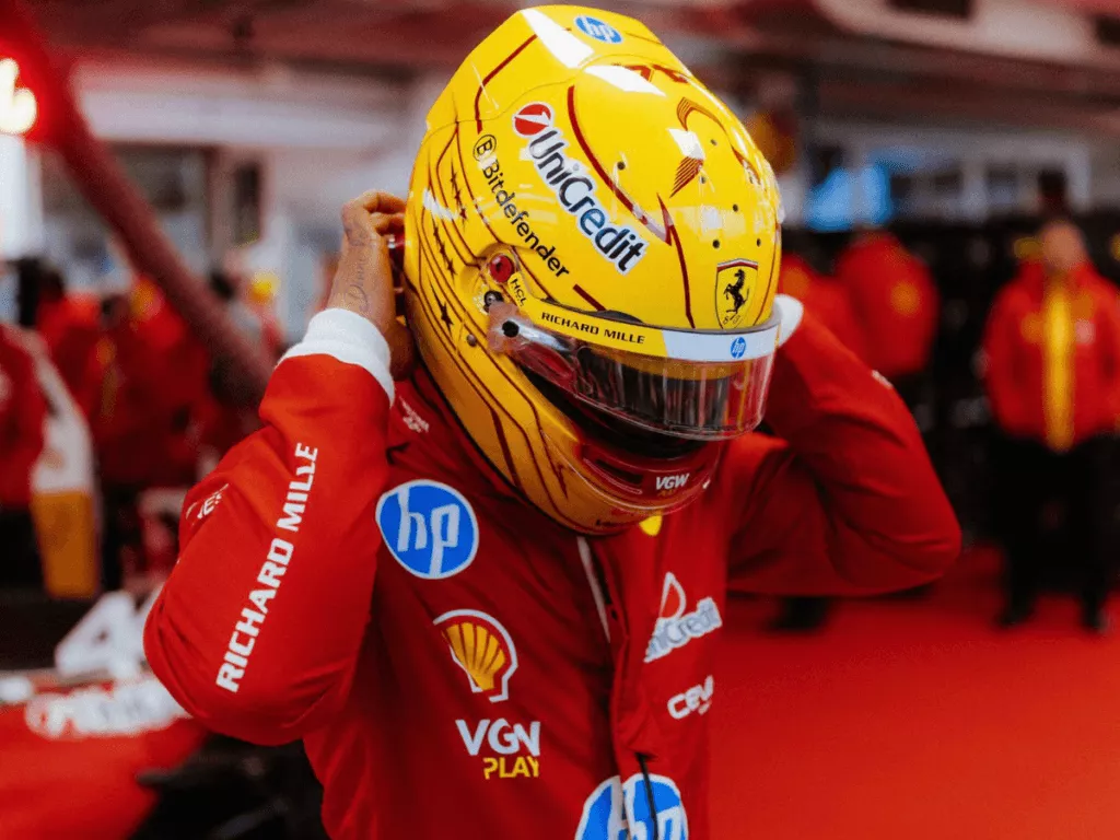 HAMILTON UNVEILS NEW LOOK WITH FERRARI