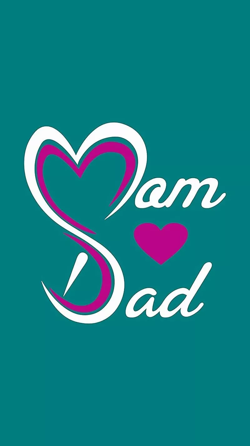 Mom Dad Love, White And Pink, pink