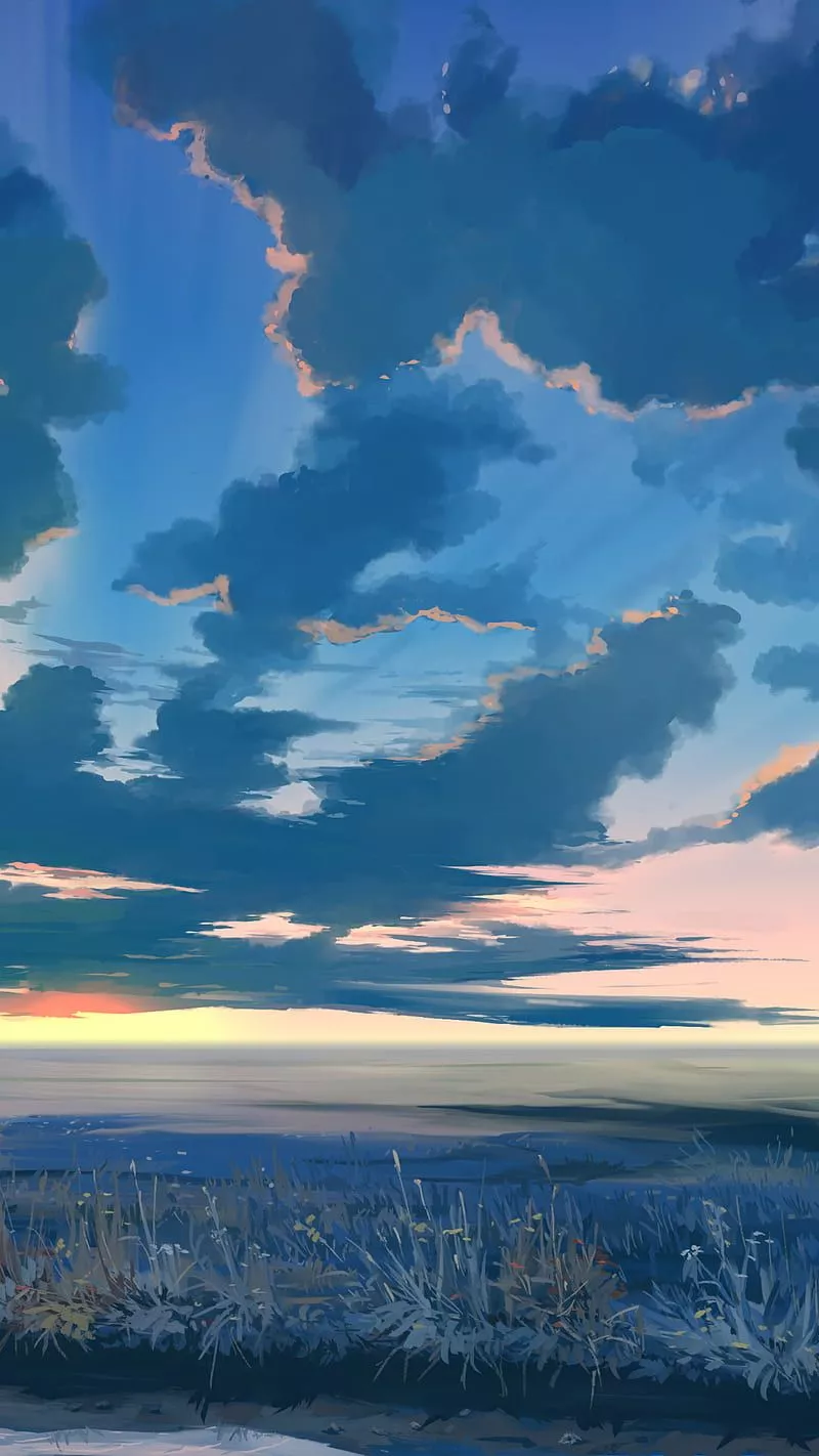 Anime, sky, portrait display, HD phone