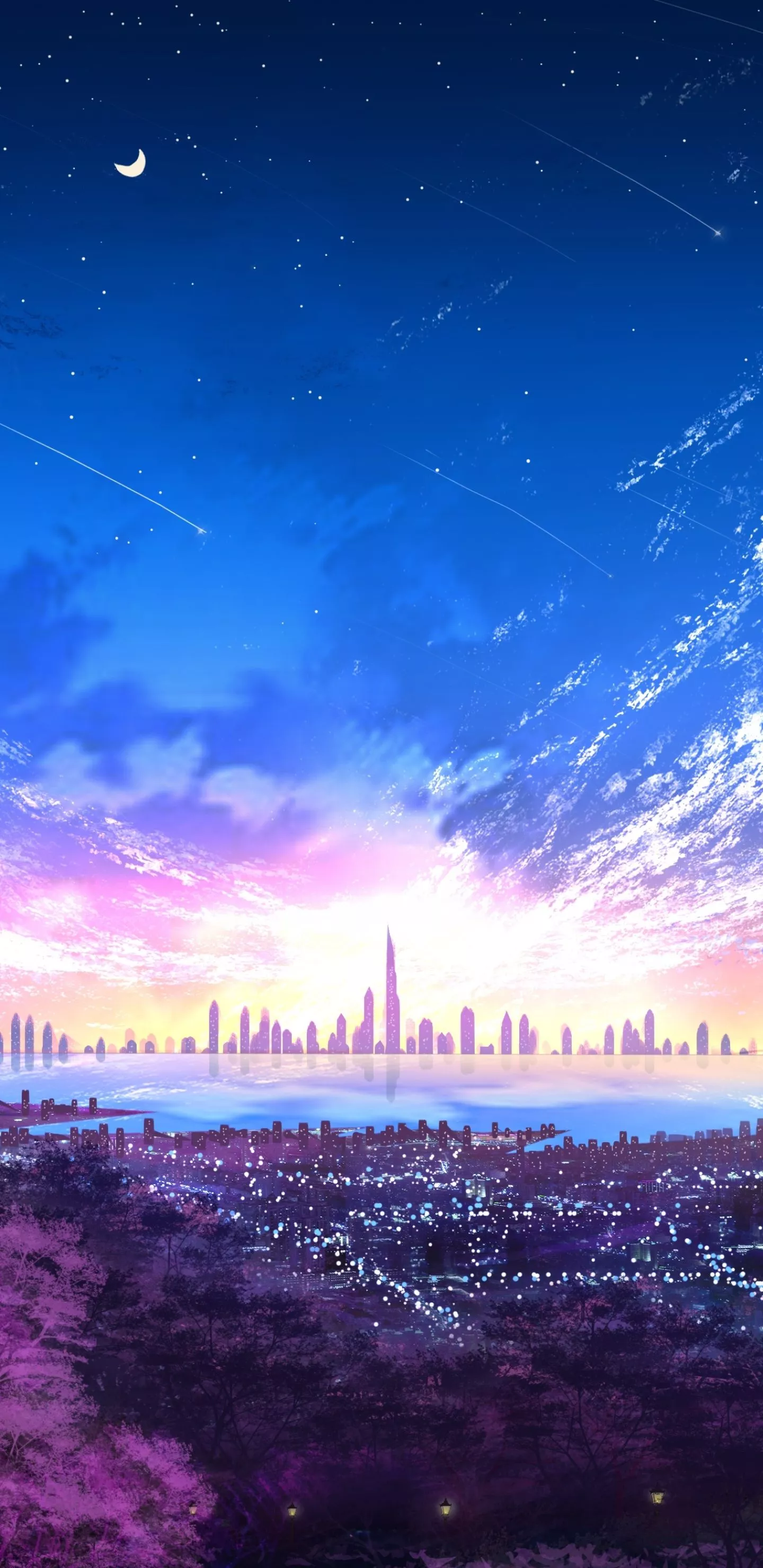 Mobile wallpaper: Anime, Sky, City